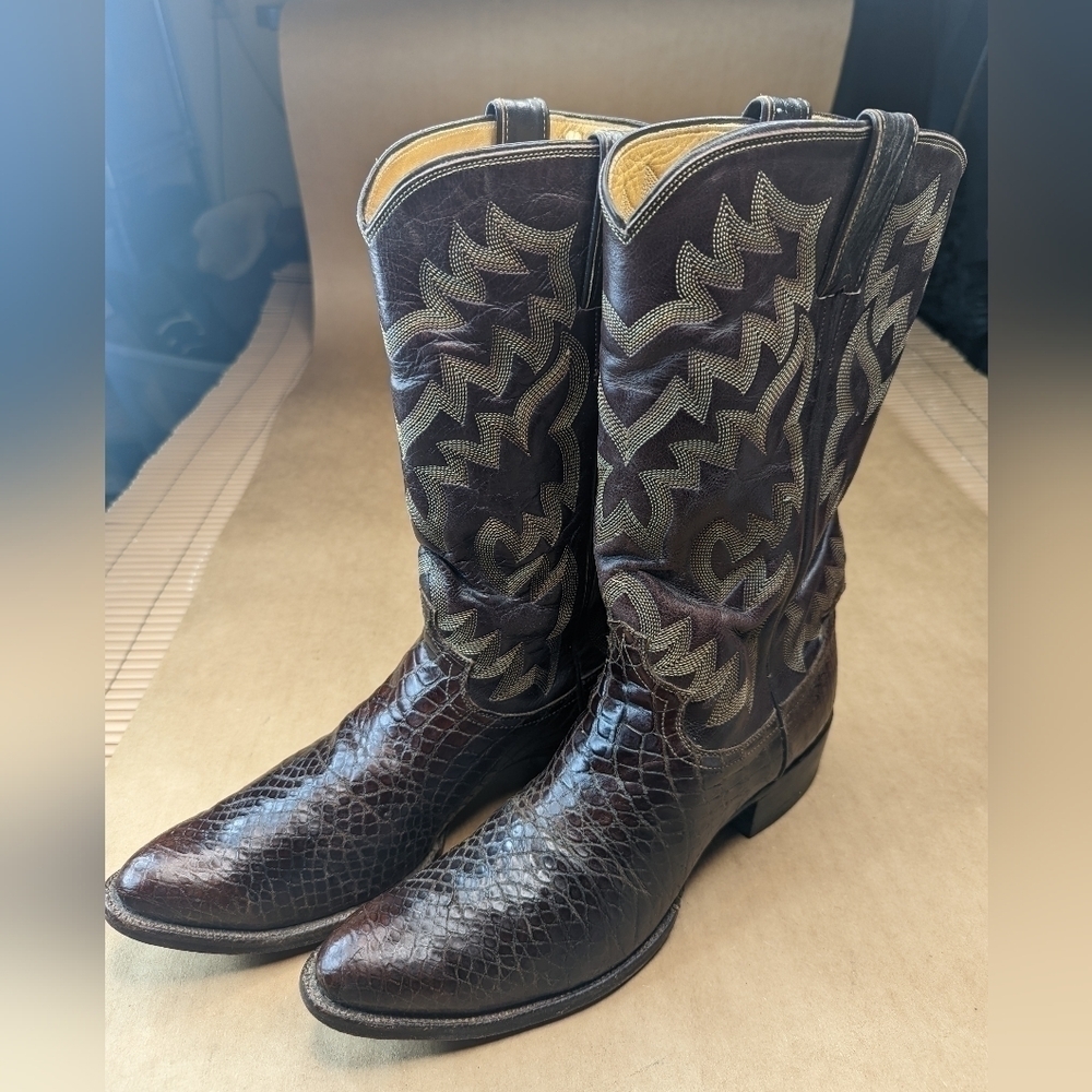 Justin Boots women's sz 10.5A Exotic Genuine Brown Alligator Western cowgirl boo